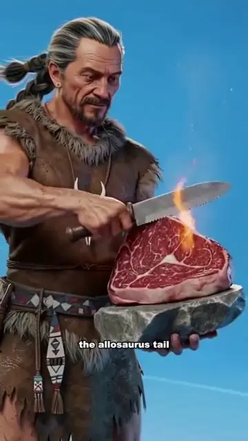 Zack D Films video made with TaleTok: How cavemen cooked steak