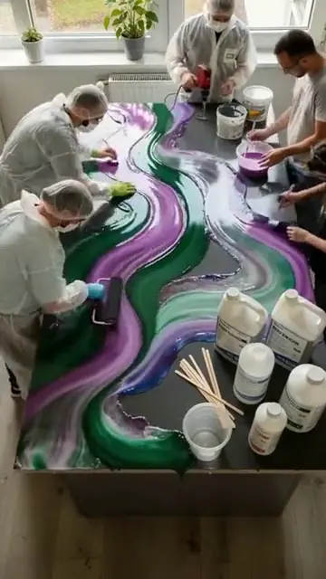 Timelapse video made with TaleTok: Epoxy table build