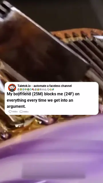 Reddit story video made with TaleTok: My boyfriend blocks me after every argument