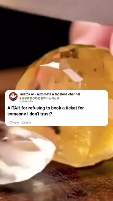 AITAH video made with TaleTok: AITAH for refusing to book a ticket for someone I do not trust?